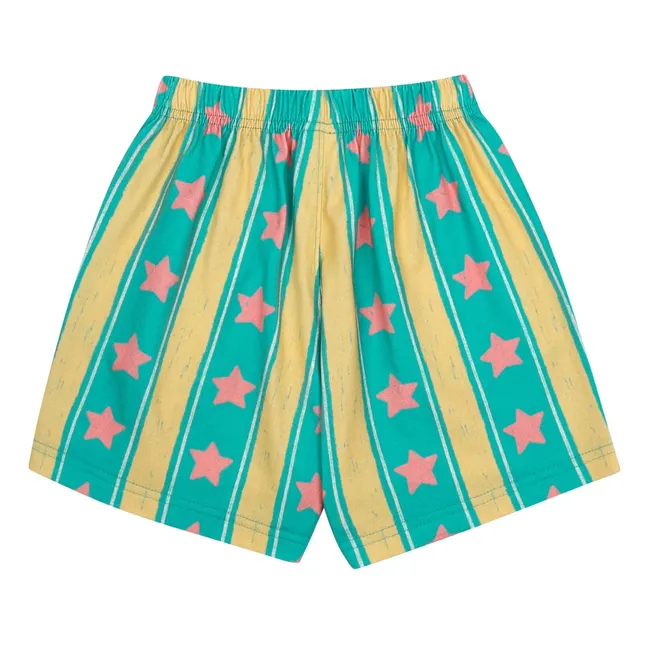 Pantalones cortos a rayas con estrellas | Turquoise