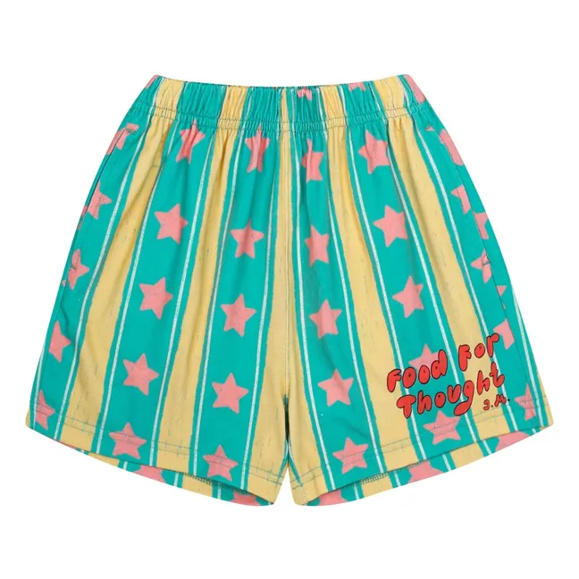 Pantalones cortos a rayas con estrellas | Turquoise