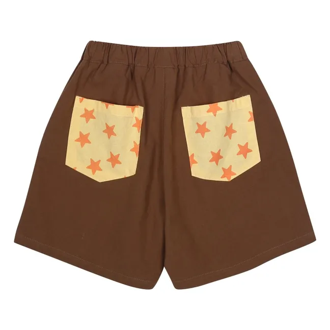 Pantalones cortos con bolsillo de estrella | Marrón
