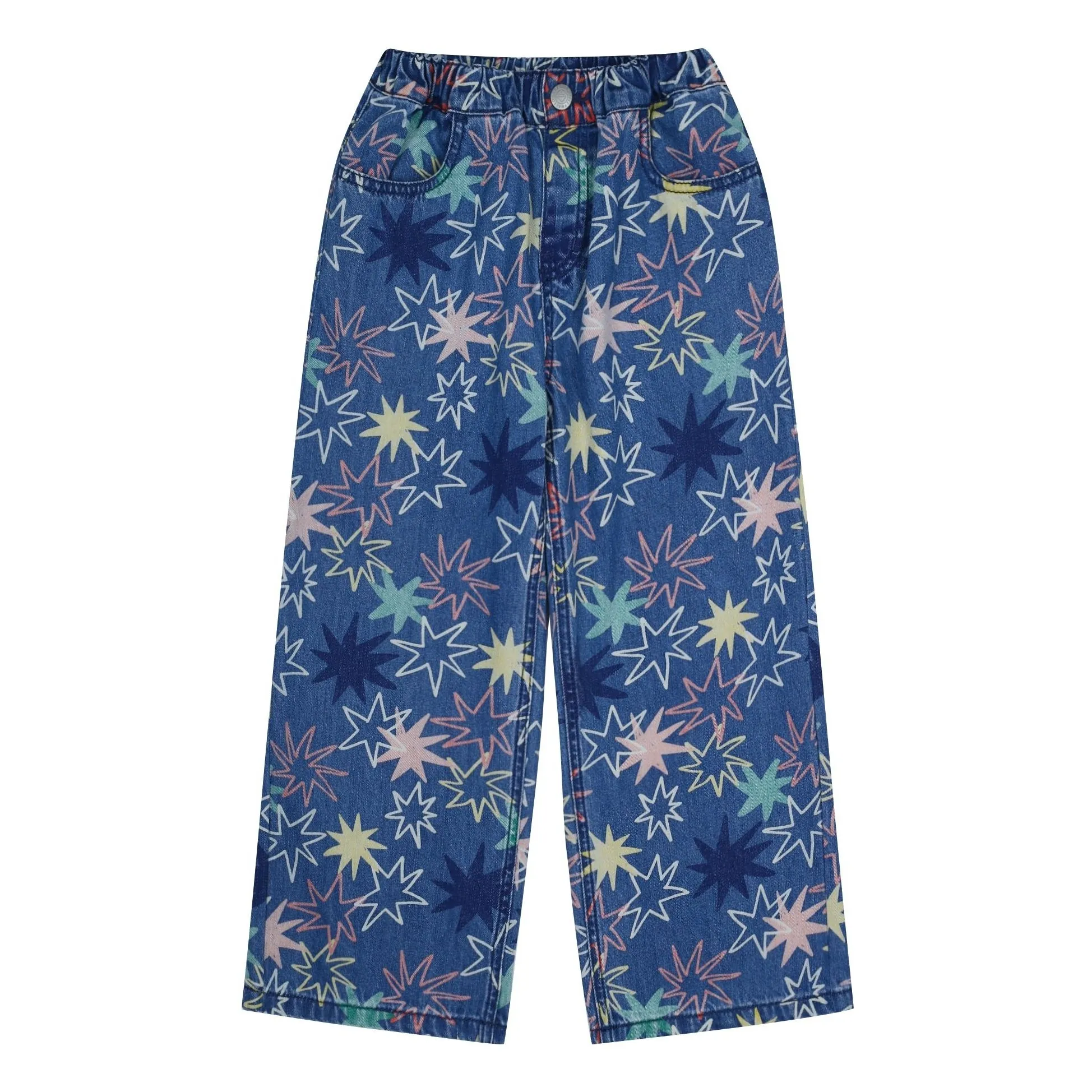 Jean Large Etoiles | Bleu- Image produit n°0