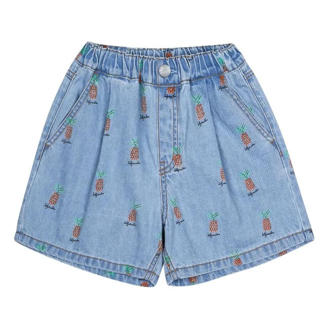 Pantalones cortos vaqueros con piña | Azul