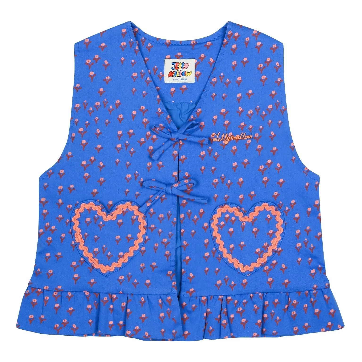 Jelly Mallow Blue Sleeveless Heart Vest