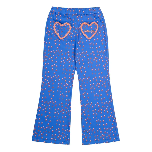 Pantalon Flare Cœurs | Bleu