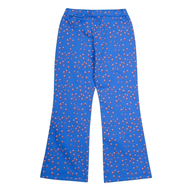 Pantalon Flare Cœurs | Bleu