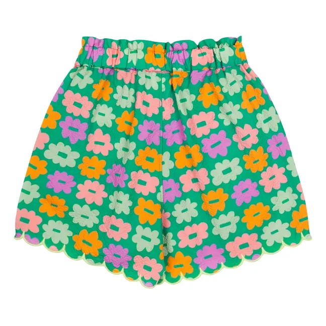 Short Fleuri Seersucker | Vert