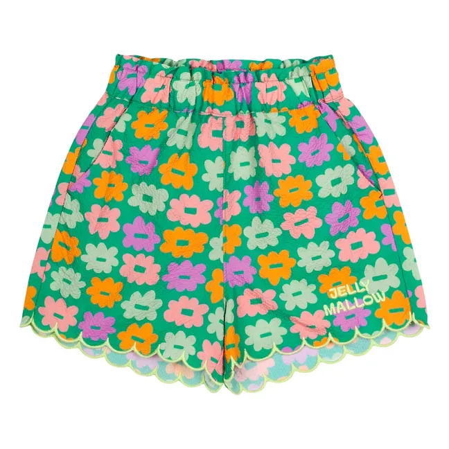 Short Fleuri Seersucker | Vert