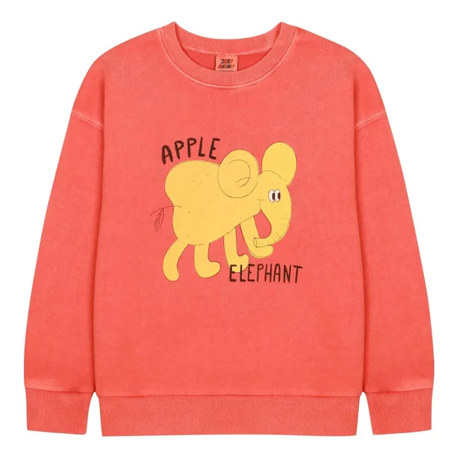 Apple Elephant sweatshirt | Coral