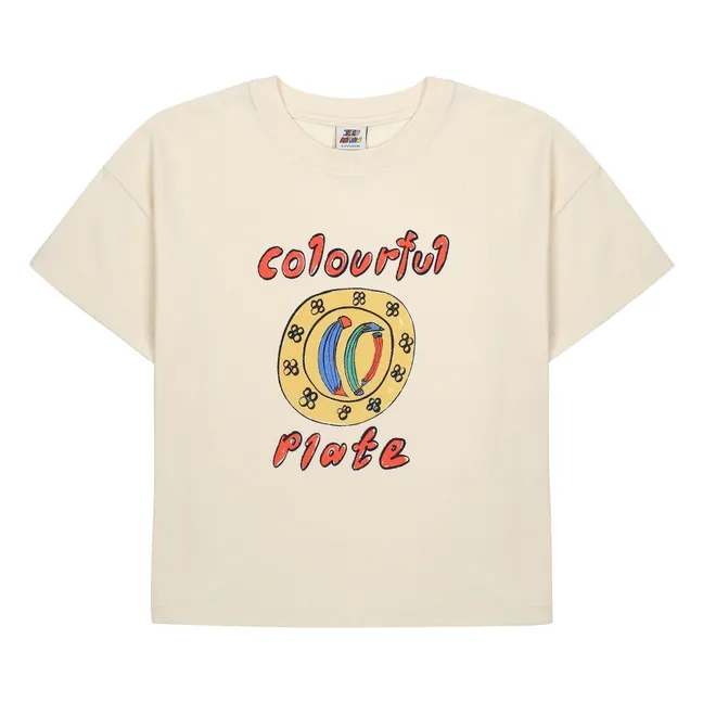 Camiseta Colourful Plate | Marfil