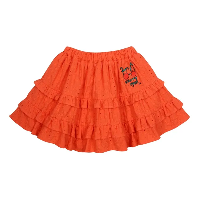 Cherry Ruffle Skirt | Orange