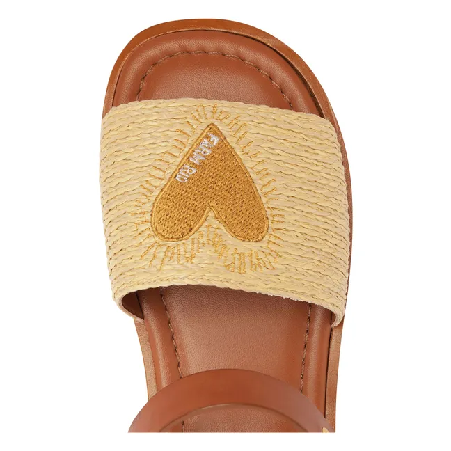 Sandales Raphia Coeur | Sable