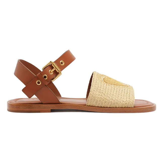 Sandales Raphia Coeur | Sable