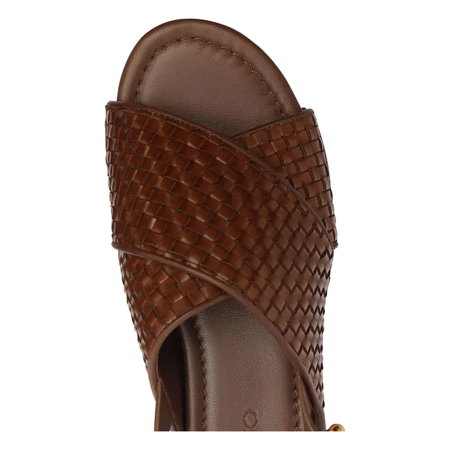 Sandales Compensées Tressées | Marron