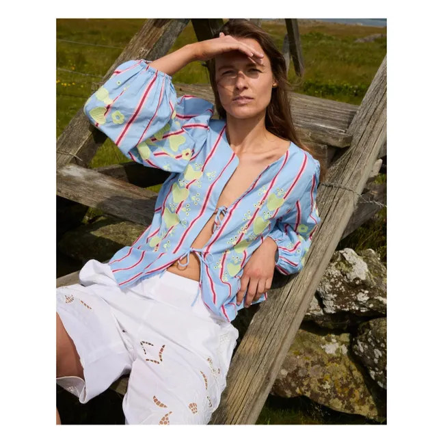 Elisabeth organic cotton blouse | Blue