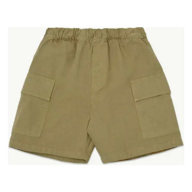 Pantalones cortos cargo de algodón orgánico | Verde oliva