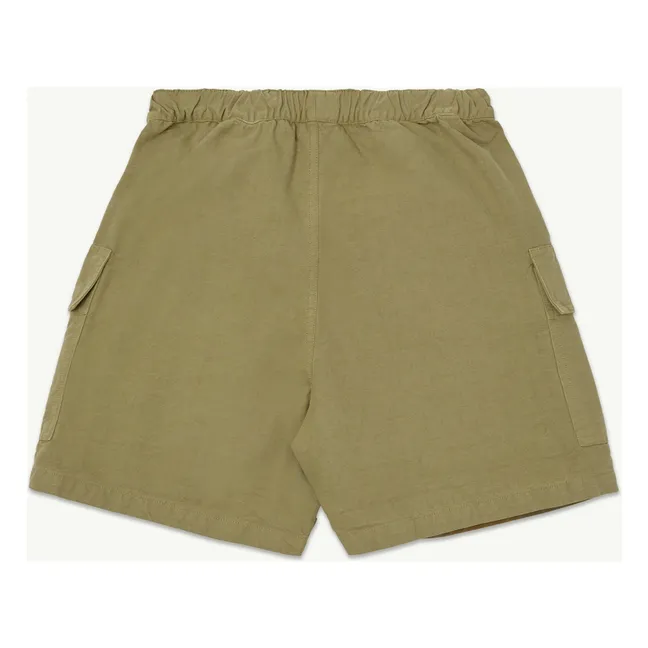 Pantalones cortos cargo de algodón orgánico | Verde oliva