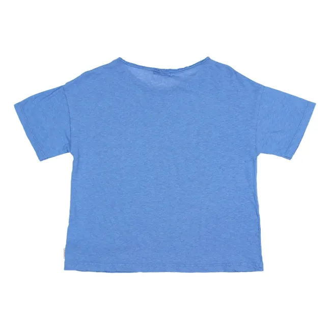 Camiseta con bolsillo de lino  | Azul índigo