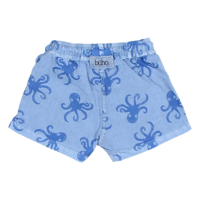 Short de Bain Pieuvres Coton Bio | Bleu