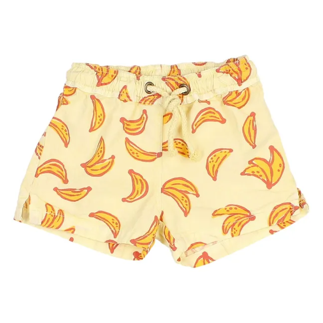 Shorts de baño Banana de algodón orgánico | Amarillo