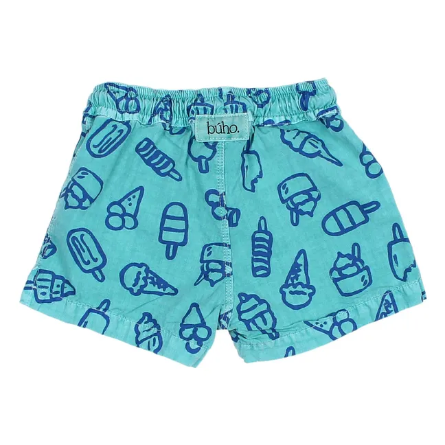 Short de Bain Glaces Coton Bio Bébé | Bleu turquoise