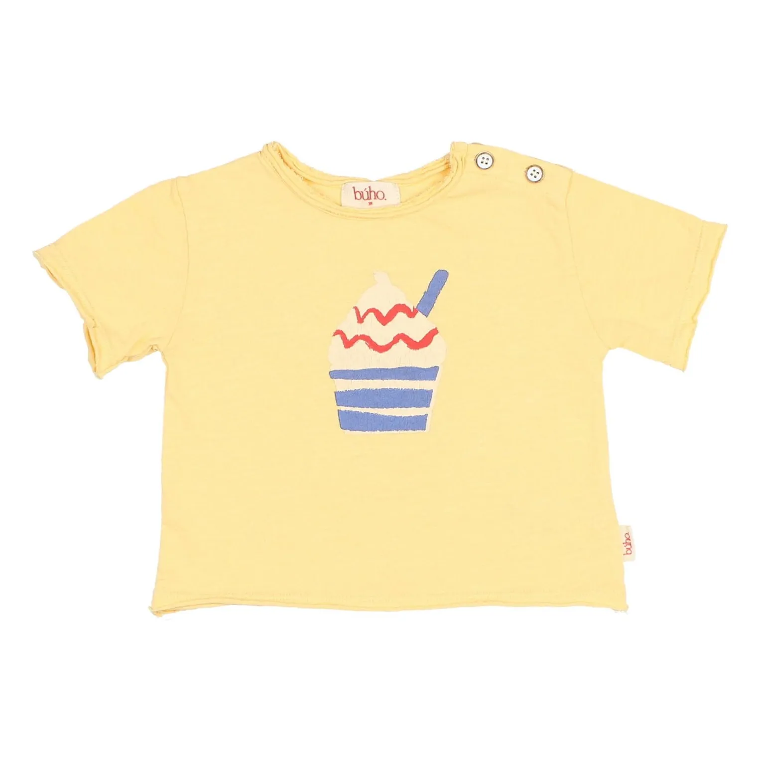 Búho - T-shirt manches courtes coton biologique - Jaune - 6 mois