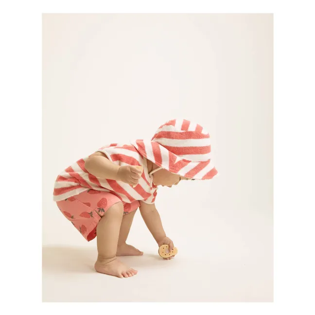Strawberry Organic Cotton Baby Bath Short | Coral
