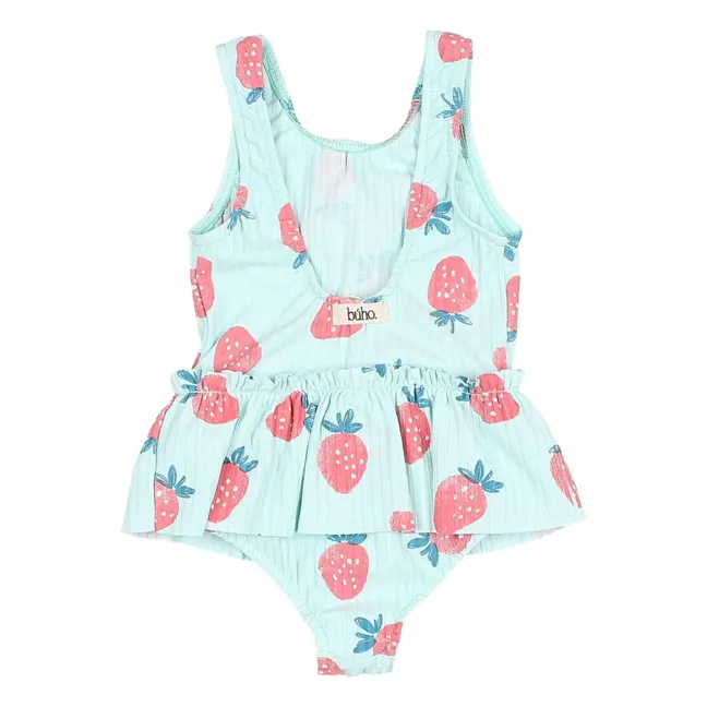 Baby Strawberry Rib Swimsuit | Aqua