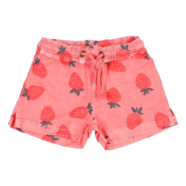 Strawberry Organic Cotton Baby Bath Short | Coral
