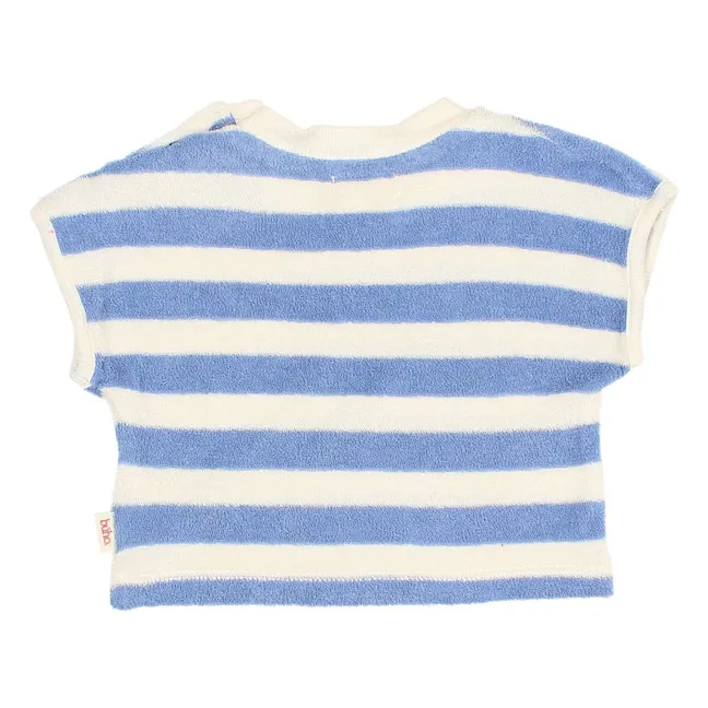 Camiseta de rayas de algodón ecológico | Azul Cielo