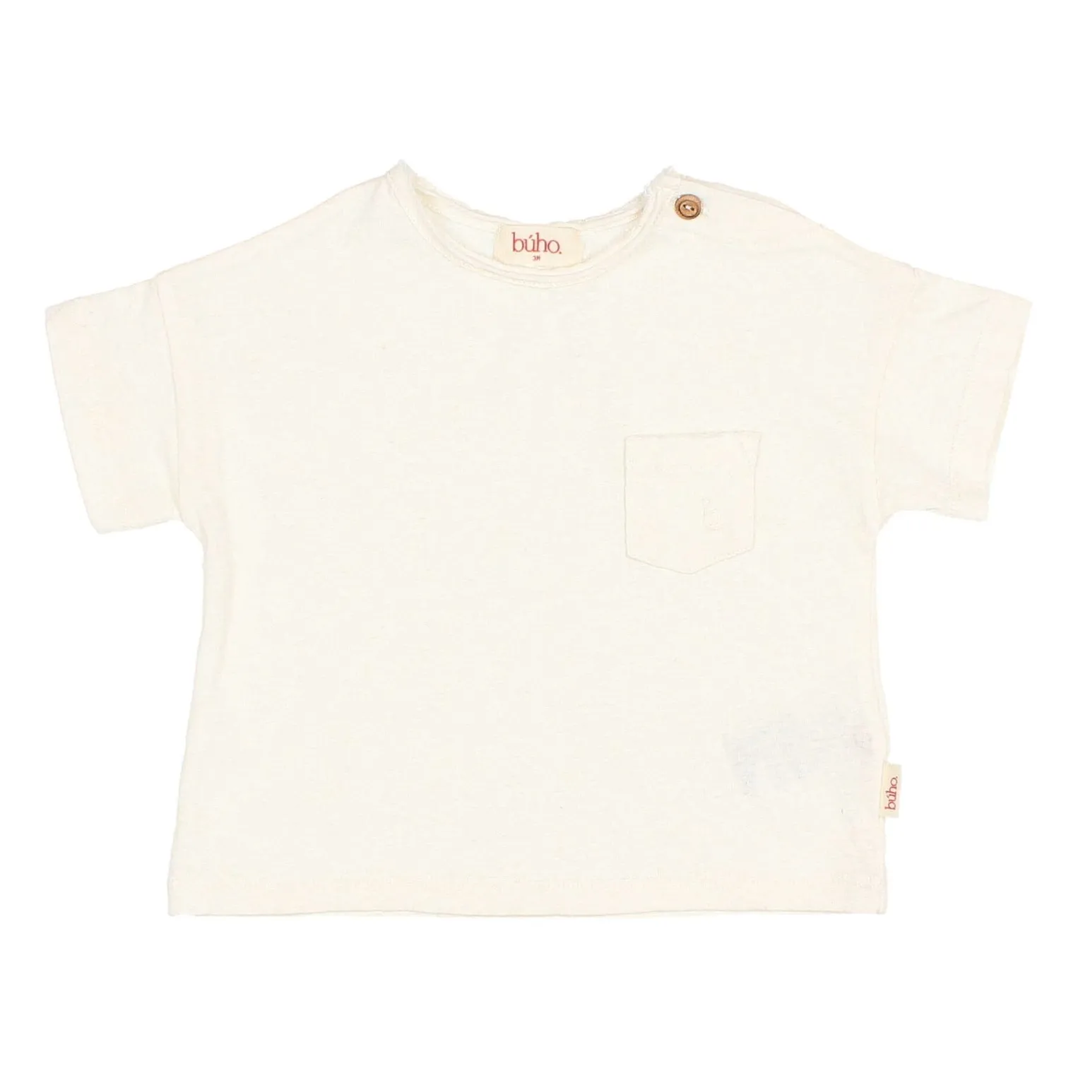 Búho White Linen Pocket T-Shirt