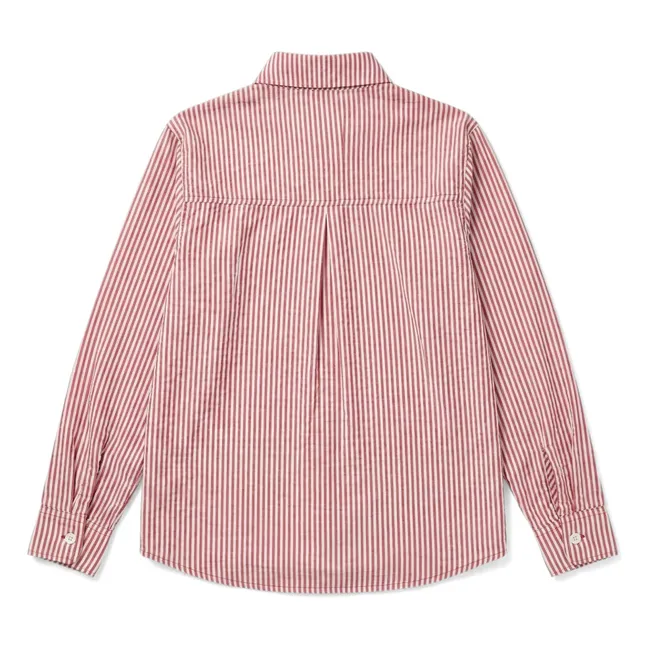 Chemise Clap Rayée | Rouge cerise