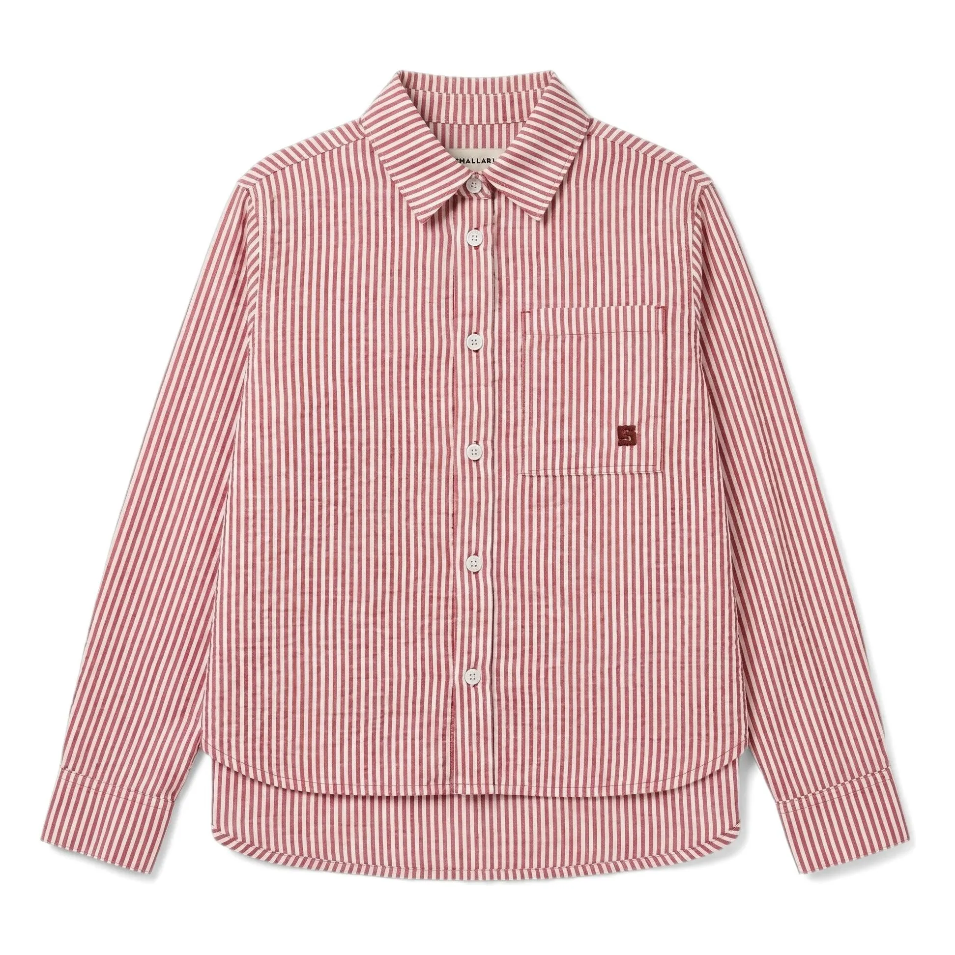 Smallable Kid Cherry Red Clap Striped Shirt