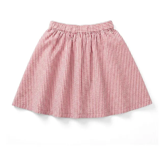 Jupe Melody Rayée | Rouge cerise