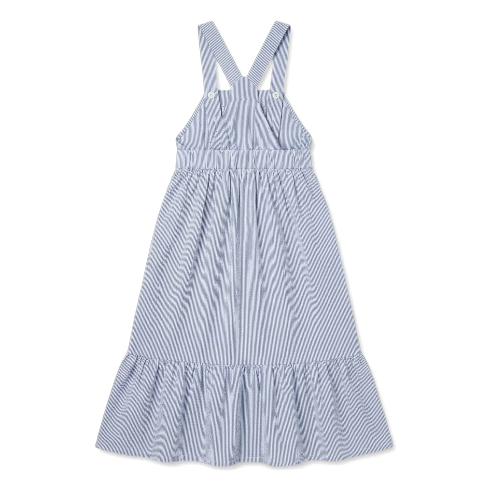 Robe Tablier Pia Rayée | Bleu roi- Image produit n°3