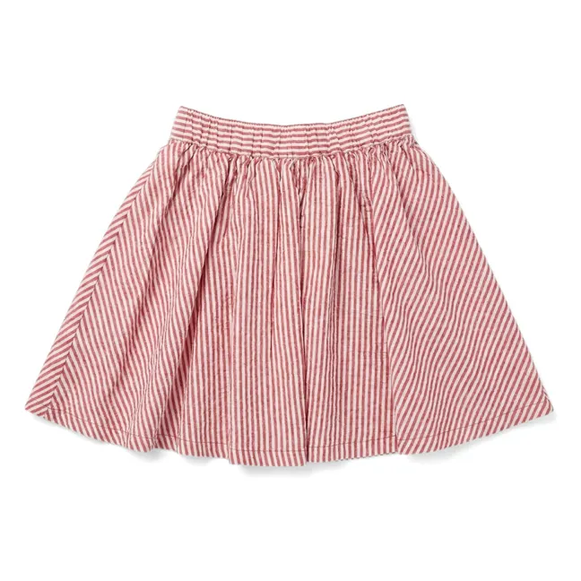 Jupe Melody Rayée | Rouge cerise