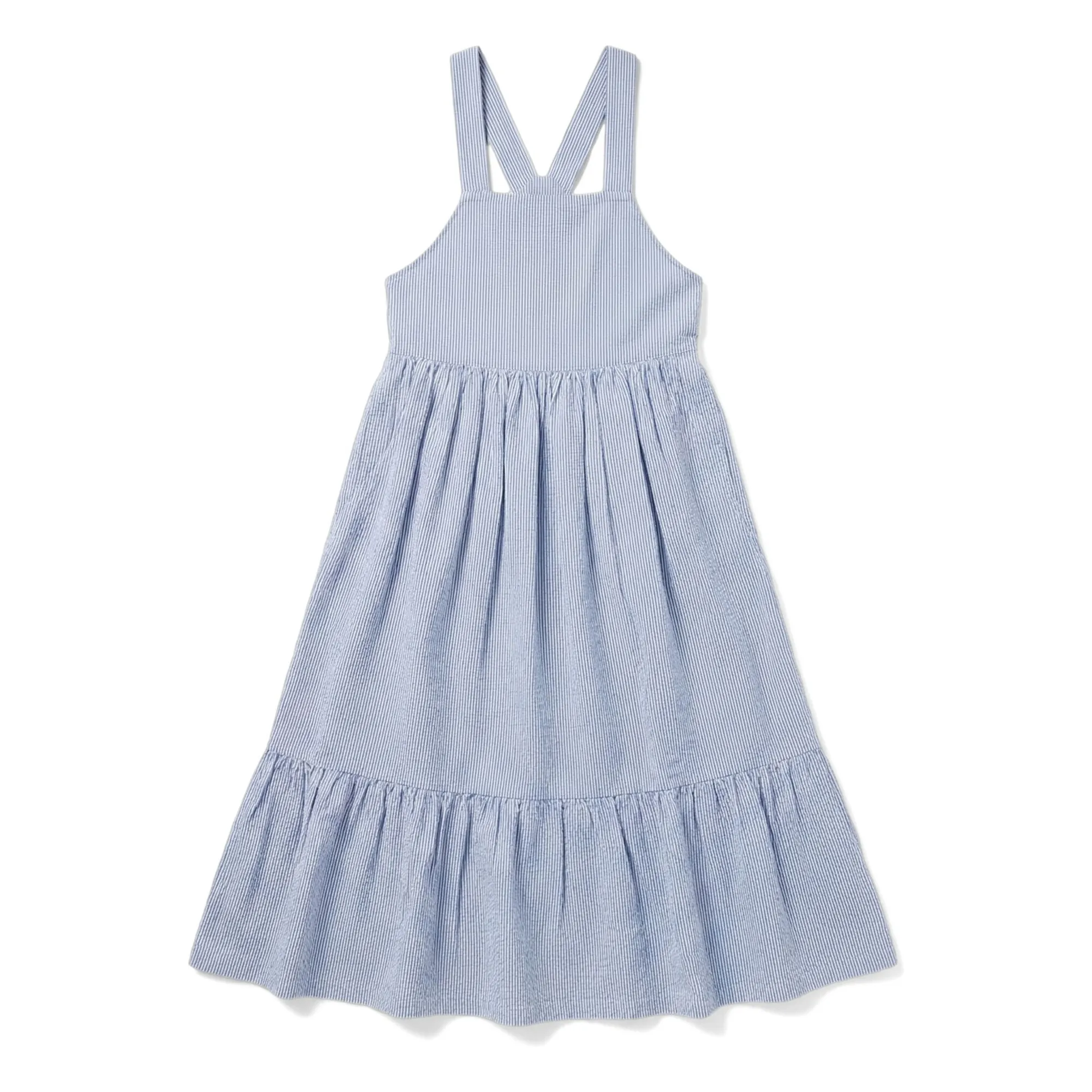 Smallable Kid Royal Blue Pia Striped Apron Dress