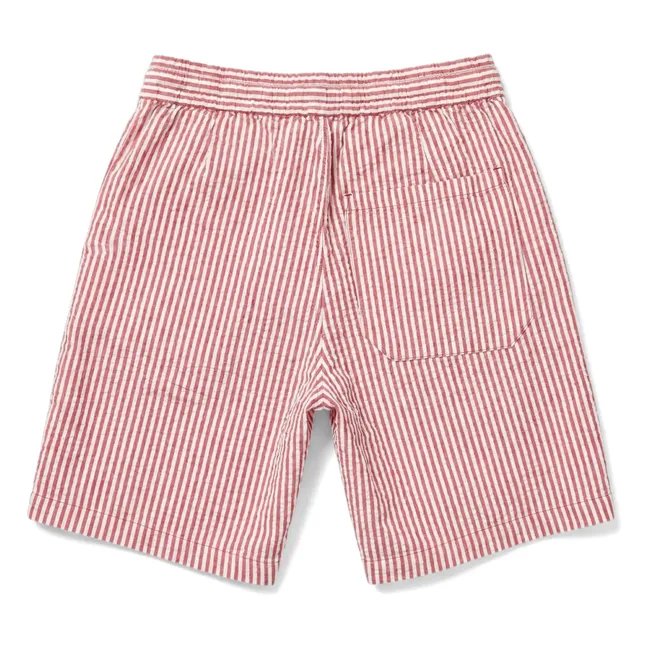 Weite Shorts Tom gestreift | Kirschrot
