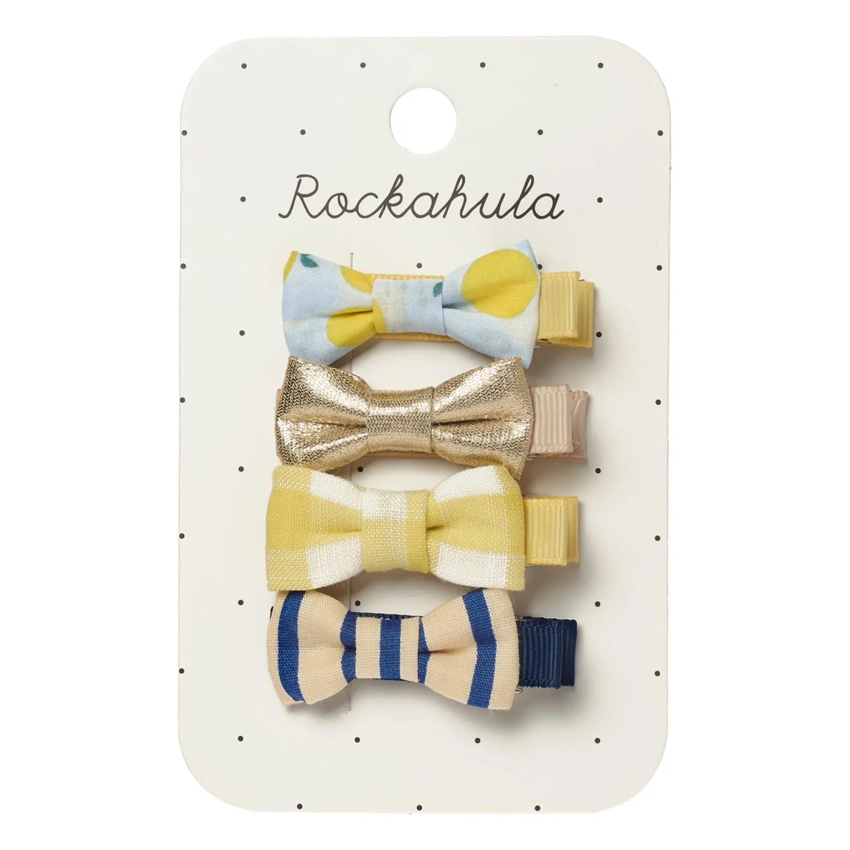 Lot de 4 Barrettes Nœud Citron | Jaune- Image produit n°0