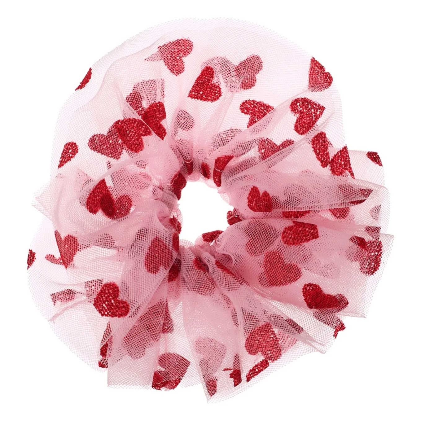 Chouchou Cœurs Tulle | Rose- Image produit n°0