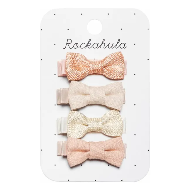 Lot de 4 Barrettes Nœud | Rose