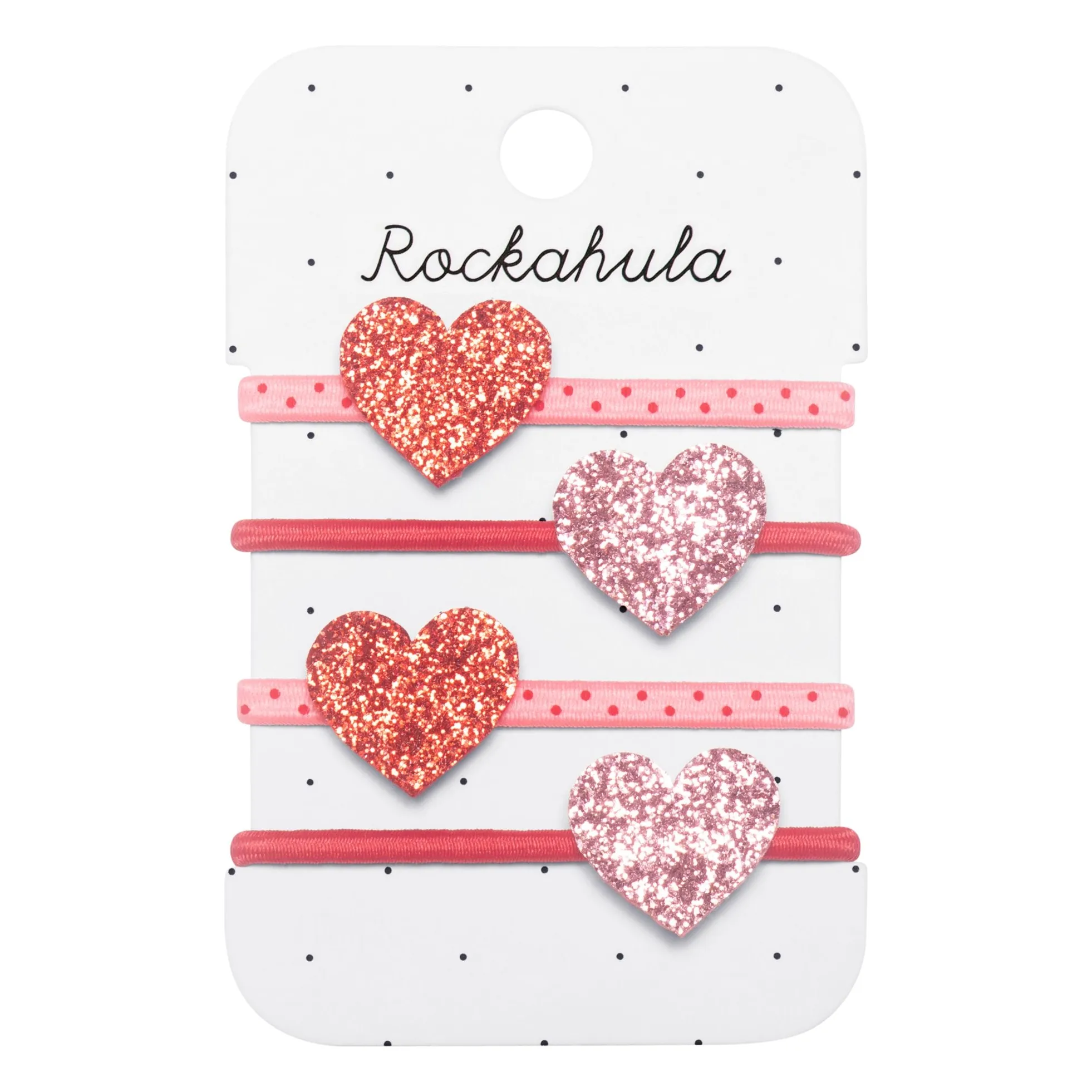 Lot de 4 Chouchous Cœurs Brillants | Rose- Image produit n°0