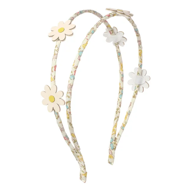 Flowered Double Daisy Headband | Natural