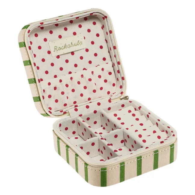 Caja de joyería a rayas Tutti Fruity | Verde