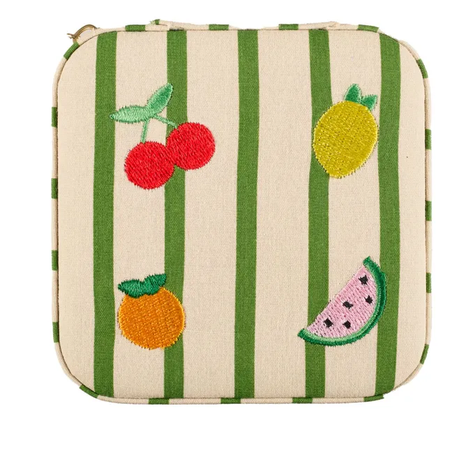 Caja de joyería a rayas Tutti Fruity | Verde