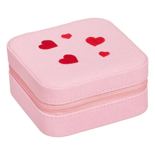Boîte à Bijoux Cœurs | Rose pâle