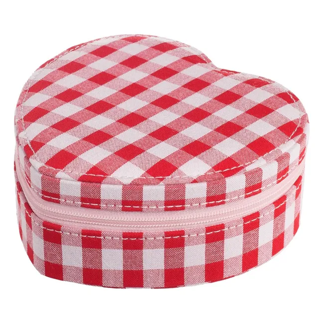 Boîte à Bijoux Cœur Vichy | Rouge