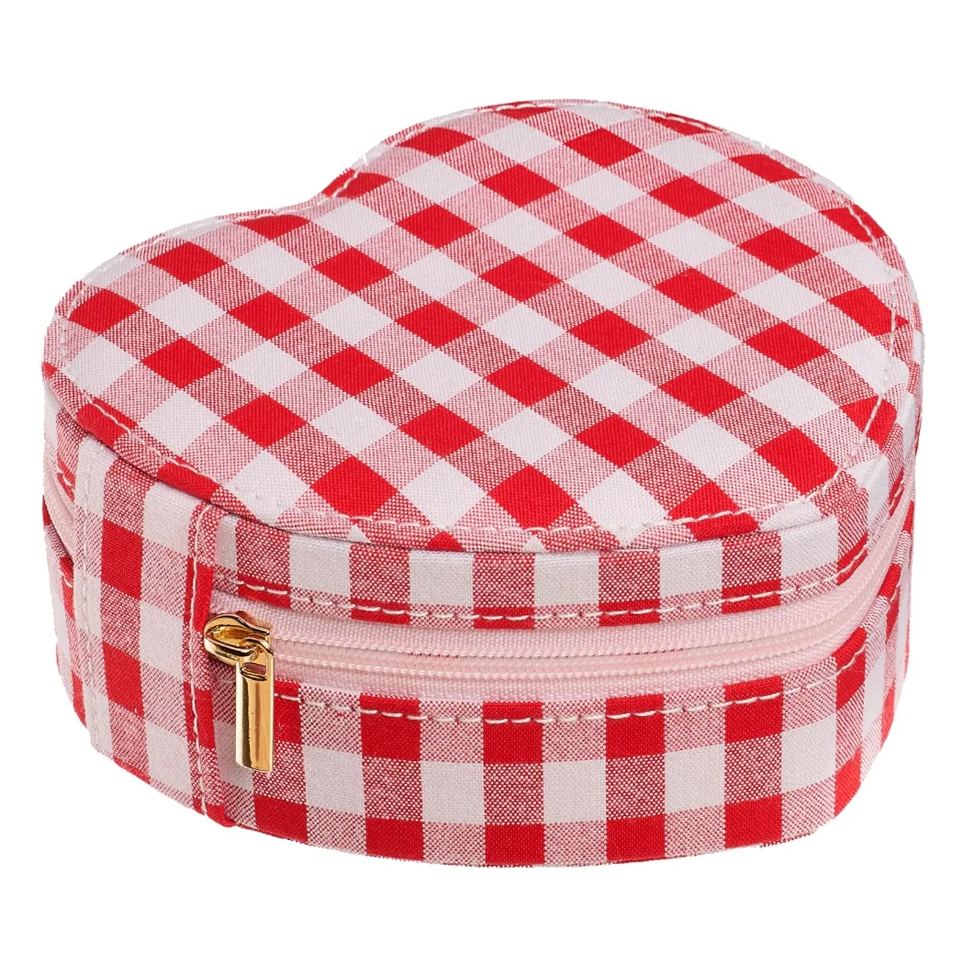 Boîte à Bijoux Cœur Vichy | Rouge- Image produit n°1