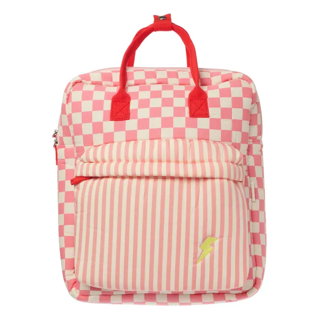 Sac à Dos Carreaux | Rose bonbon