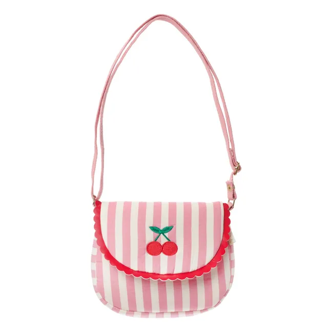 Bolso festón de rayas | Rosa Pálido