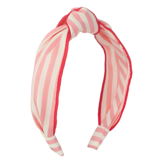 Striped bow headband | Coral