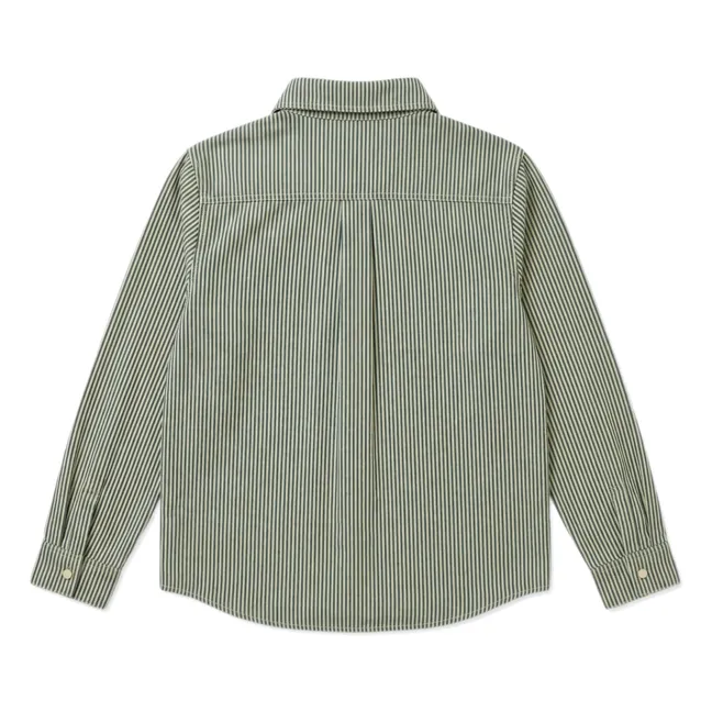 Camisa de rayas Enzo | Verde Oscuro